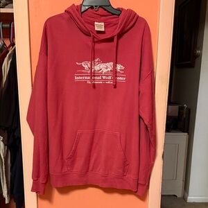 Red Hoodie with Graphic Print